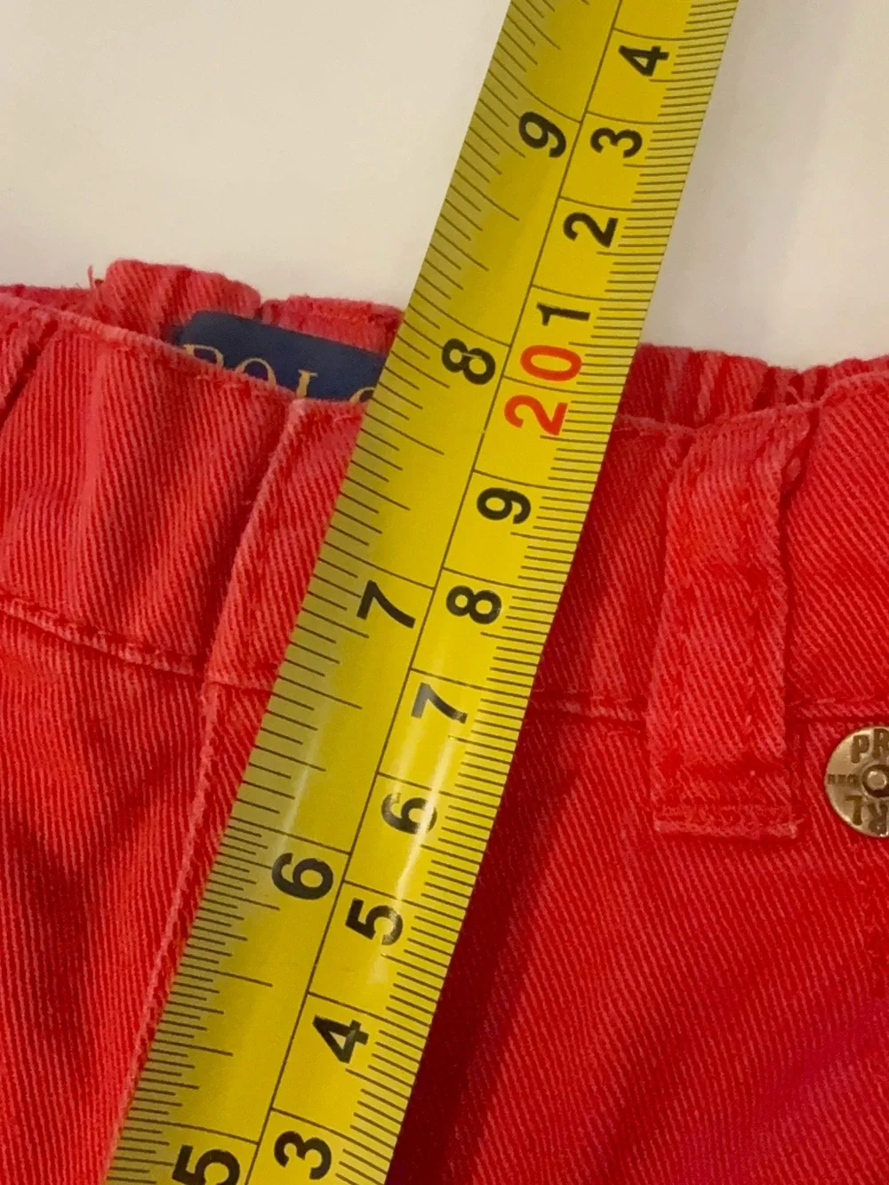 Ralph Lauren Unisex Kids 2 PCS Set Denim Shirt Red Jeans Sz 18 Mo. EUC